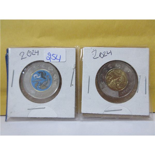 Pair of Canadian Inuit Nunangat toonies( colored/non-colored)