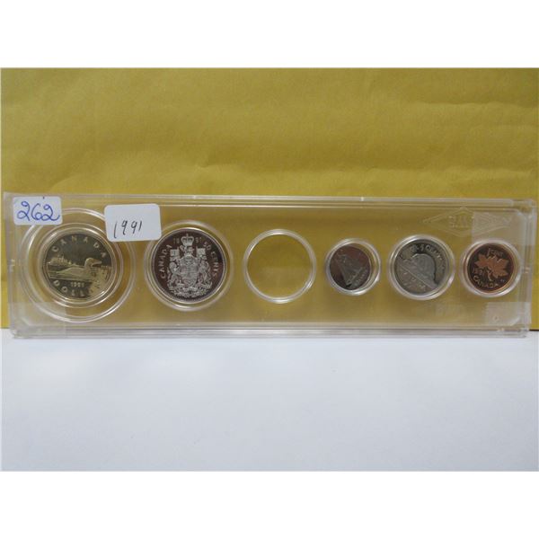1991 Canadian 6-coin set-missing 25 cents coin