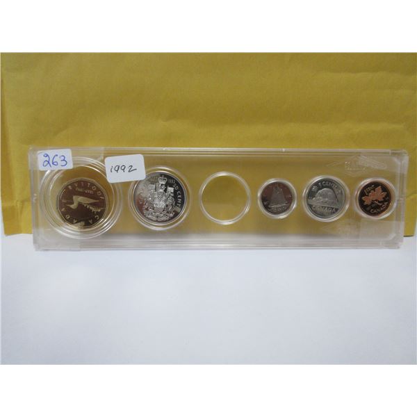 1992 Canadian 6-coin set, missing 25 cents coin
