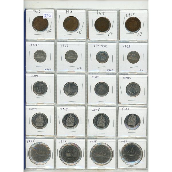 Lot of 20 various Canadian coins