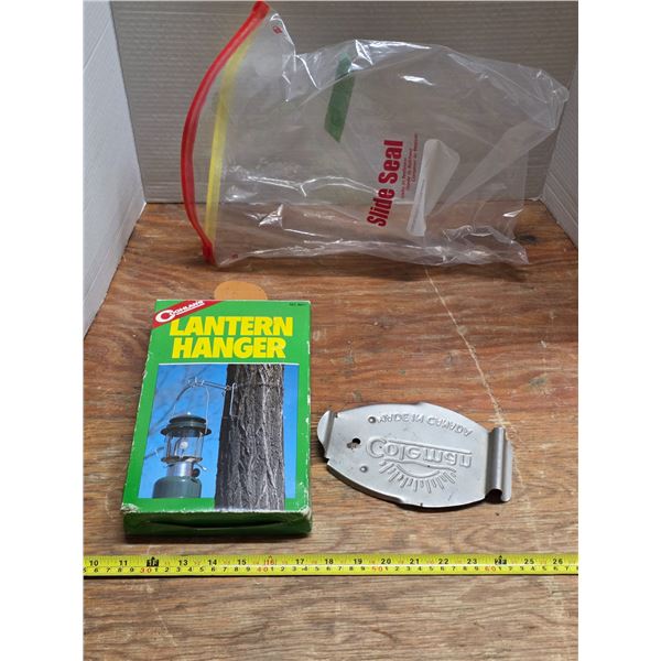 Coleman lantern hander and iron stand