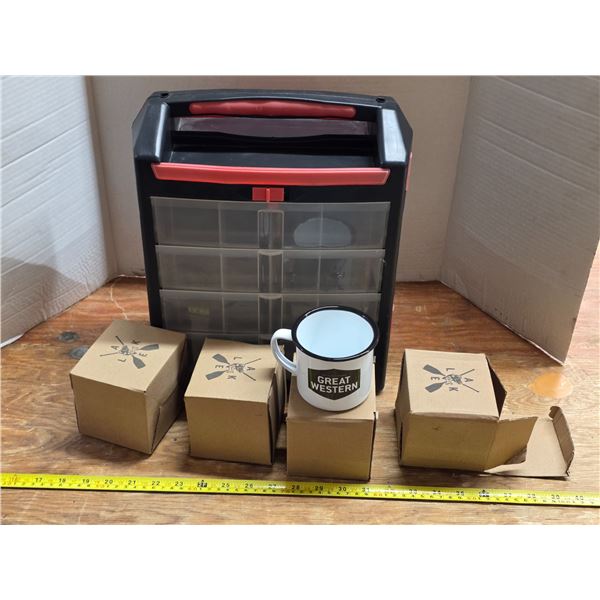 Parts organizer and best western cups