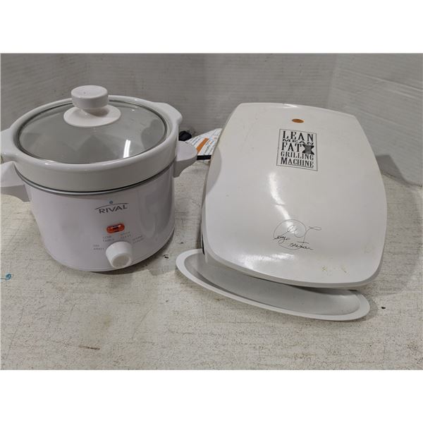 Mini 4Qt slow cooker with George Foreman grill
