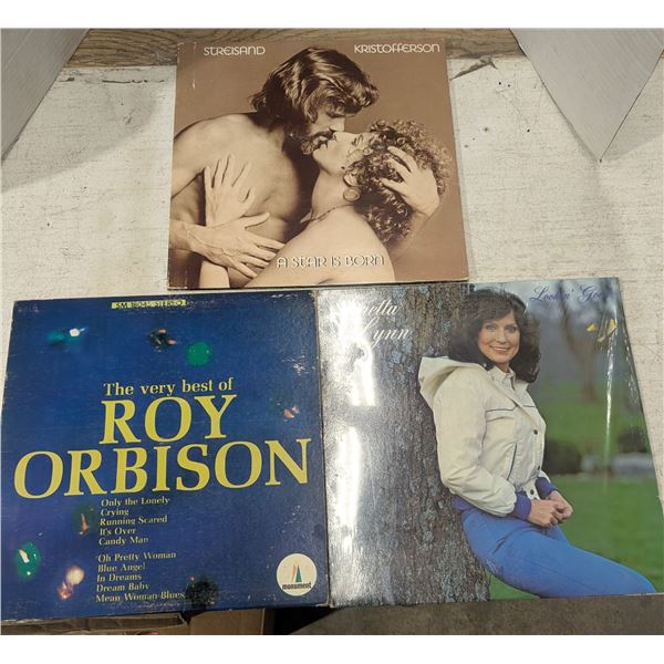 3 Records, Roy Orbinson, Loretta Lynn, Striesand & Kristofferson