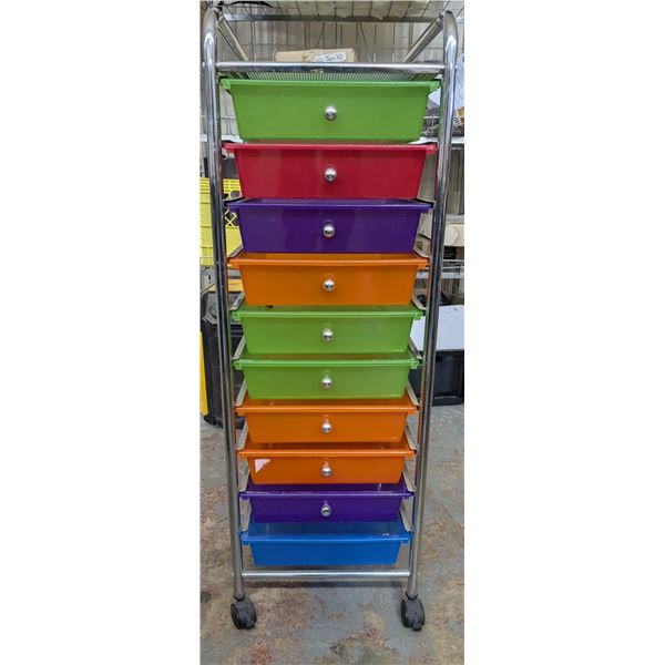 10 tier plastic drawer cart, 15x13x36"