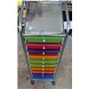 Image 2 : 10 tier plastic drawer cart, 15x13x36"
