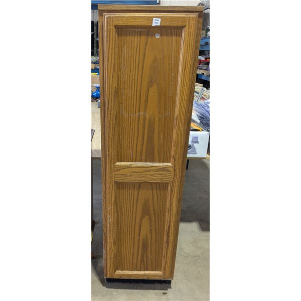 Wooden cabinet, 18x12x66, 4 shelves