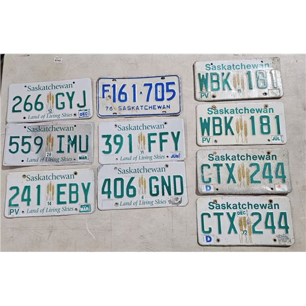 (10) Sask License Plates inc. 1976 & 2 Paired Sets