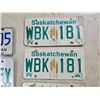 Image 2 : (10) Sask License Plates inc. 1976 & 2 Paired Sets