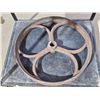 Image 1 : Heavy Cast Iron Pulley Wheel, 25 ½” Diameter (Lawn Ornament)