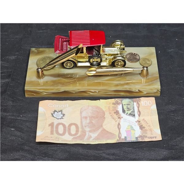 Desk Décor w/ Coins, $100 Reproduction Bank Note *COPY*