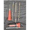 Image 5 : (2) Vintage Fishing Reels, (2) Flashlights (not tested), Vintage Drill Bits, etc.