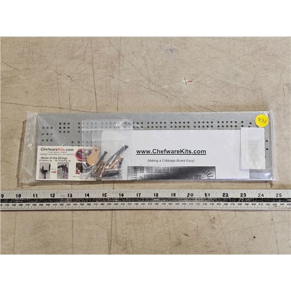 Metal cribbage board making template