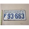 Image 3 : 1961 Sask License Plate (Farm)