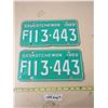Image 1 : Pair of 1969 Sask License Plates (Farm)