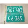 Image 2 : (2) 1969 Sask License Plates