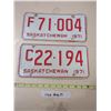 Image 1 : (2) 1971 Sask License Plate