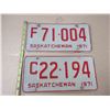 Image 2 : (2) 1971 Sask License Plate