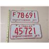 Image 1 : (2) 1971 Sask License Plate (P.Trailer)