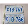 Image 3 : (2) 1972 Sask License Plate (Consecutive Numbers)