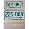 Image 1 : (2) 1974 Sask License Plates