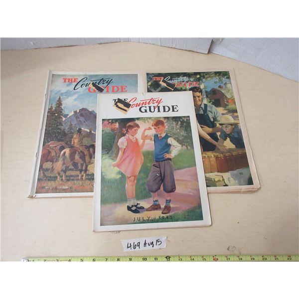 (2) 1945 , (1) 1946, The Country Guide Magazine and (1) Hes White Rose Petroleum Products AD. Back P