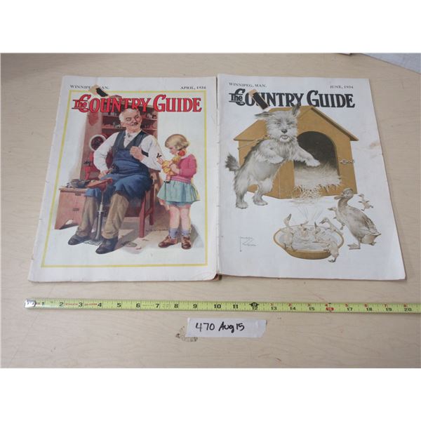 (2) 1934 The Country Guide Magazine Vintage Ads
