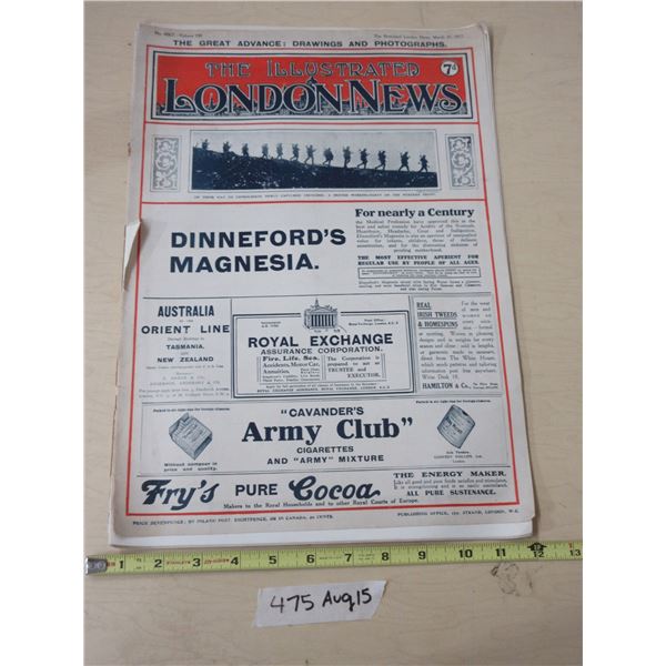 (1) 1917 The Illustrated London News (Military Photos) Vintage Ads