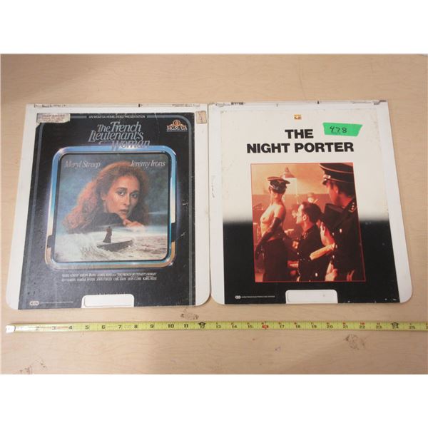 (2) Vision Video Discs The French Lieutenants Women, and The Night Porter