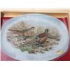 Image 3 : (1) 1960's VTG Pheaseant Painted Glass Platter Stamped Chance England 13'' By 9;; In Original Box