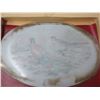 Image 4 : (1) 1960's VTG Pheaseant Painted Glass Platter Stamped Chance England 13'' By 9;; In Original Box