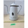 Image 1 : White Enamel Kettle 10'' Tall