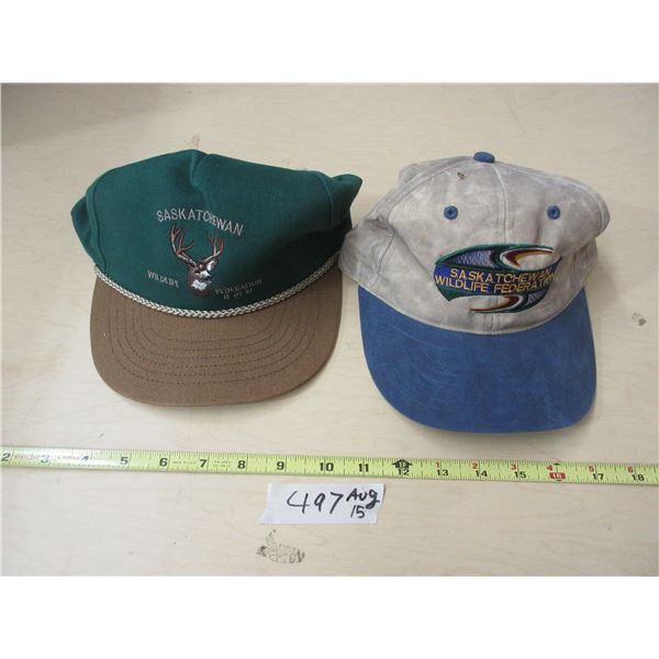 (2) Sask Wildlife Federatiuon Caps (Unused)
