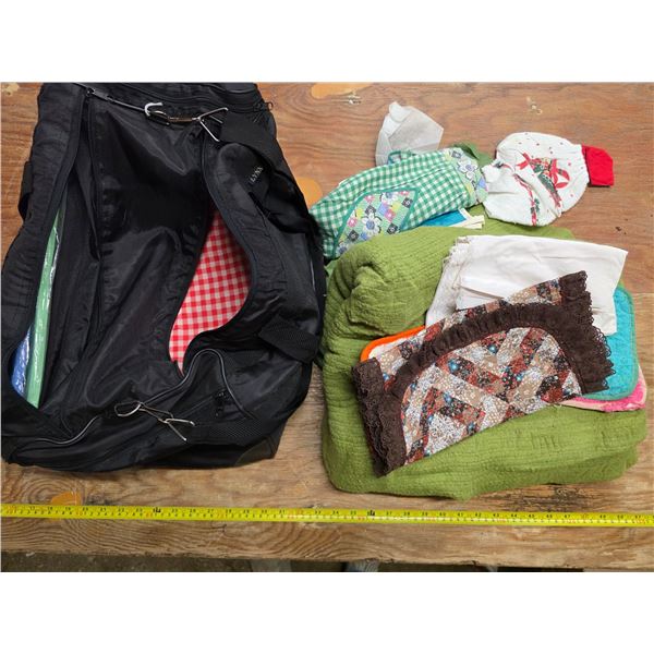 Duffel bag with contents