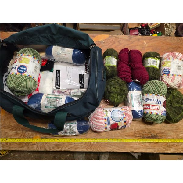 Duffel bag full of yarn/wool
