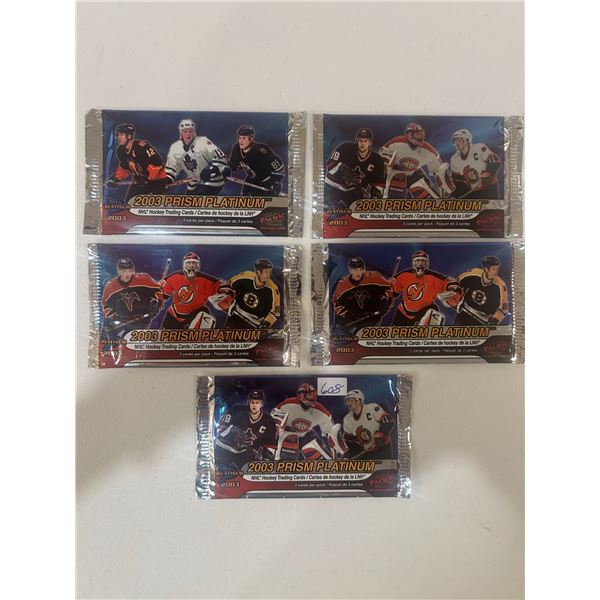 2003 Prism Platinum - 5 Unopened Hockey Card Packs