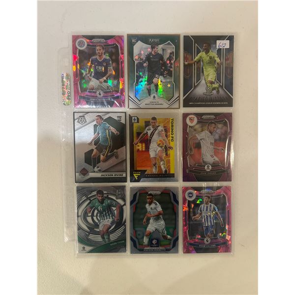 Assorted Soccer Cards - 1 Sheet (9 Cards)