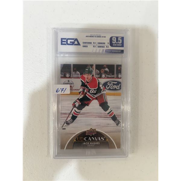 2021-22 Jack Hughes Canvas Card - Graded Gem Mint