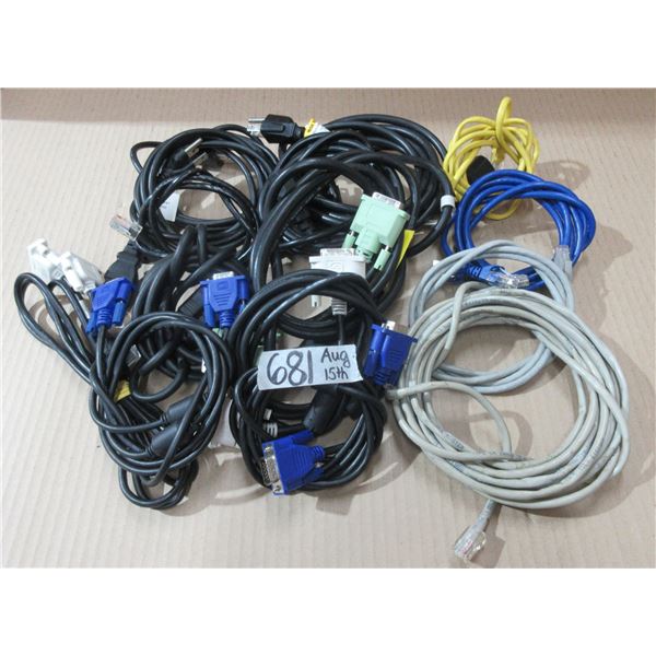 MISC COMP CABLES, 10-PWR, 10- ETHERNET, 3-DVI, 2-VGA
