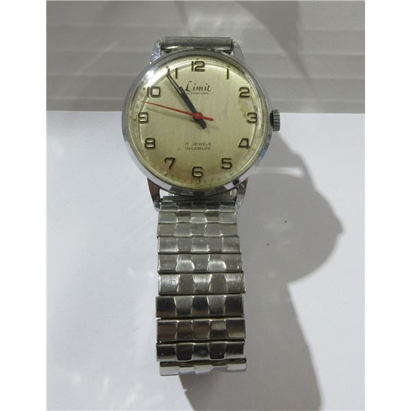 VINTAGE SWISS MADE LIMIT 17J, MAN WIND RUNS, 34MM
