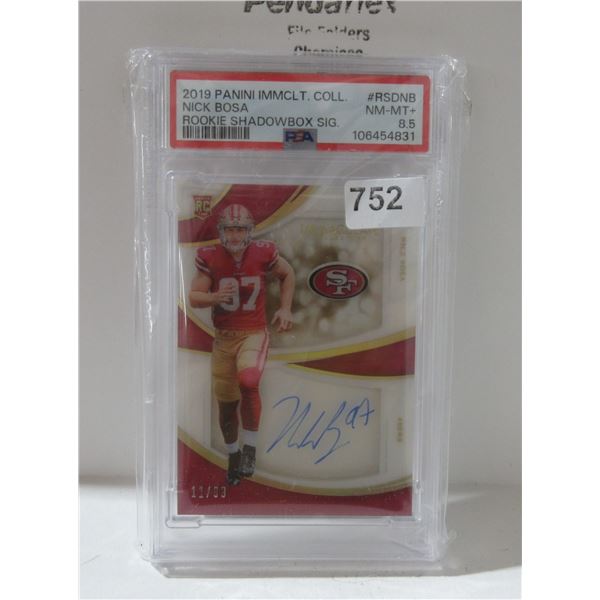 2019 PANINI IMM COLL NICK BOSA ROOKIE SHADOWBOX AUTO RSD-NB PSA 8.5