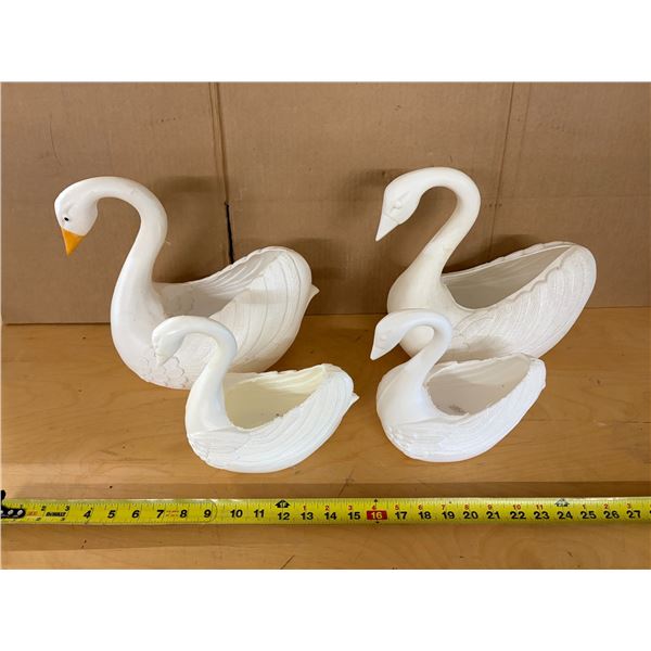 (4) Swan Planters.