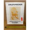 Image 1 : Child's Rocker packaged for assembly, featuring a classic Windsor-style design with spindled support