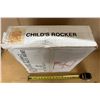 Image 2 : Child's Rocker packaged for assembly, featuring a classic Windsor-style design with spindled support