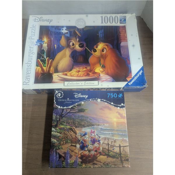 2 disney puzzles 1000 piece and 750 piece