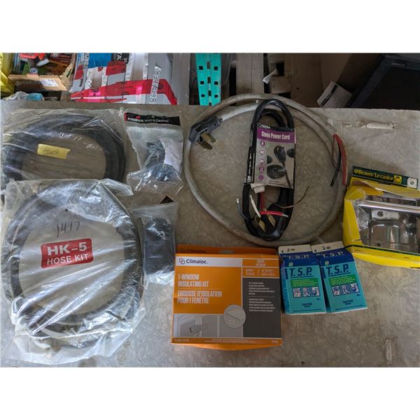 Mixed 220V wiring with washer hoses etc.