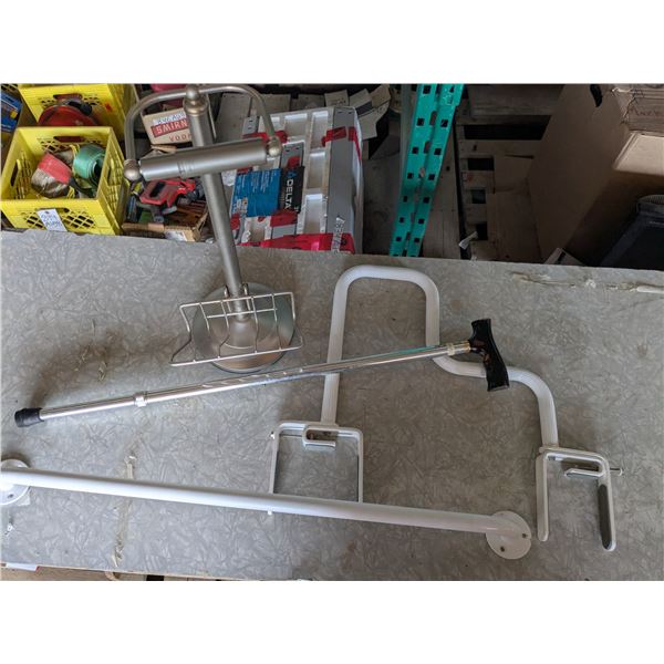 Bathroom accessibility lot, handrails, cane, etc