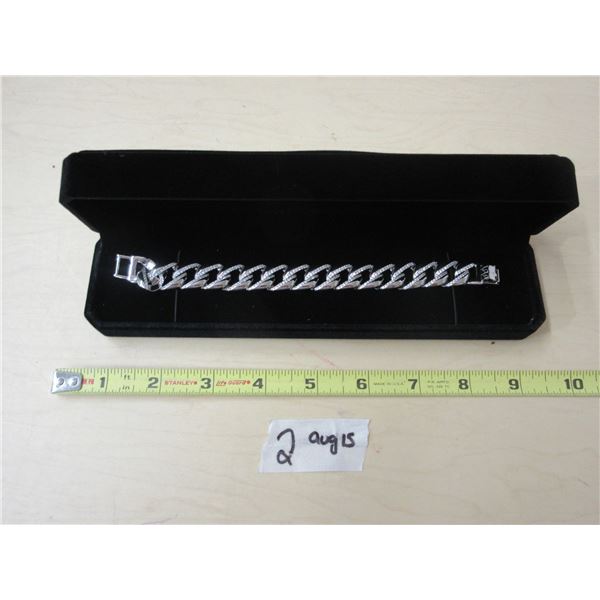 2 - NEW Platinum Plated Cuban Link Bracelet