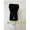 Image 1 : 9 - NEW Sterling Silver 2.0ct Heart Cut Heart Halo Necklace