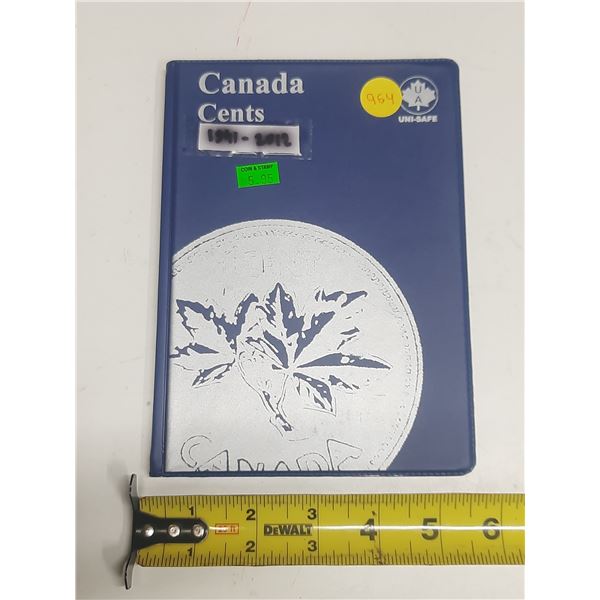 1941-2012 Canada One Cent In Unisafe Binder. (Total 72 Coins)